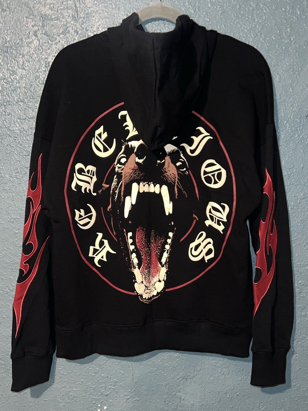 Black 'Rebellious' Graphic Hoodie Sweater - Men's
